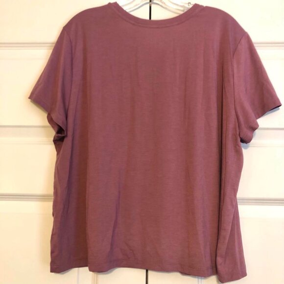 New JOHNNY WAS Calme Effect Short Sleeve Relaxed Fit Tee Crew-neck Plum XL - Picture 4 of 6